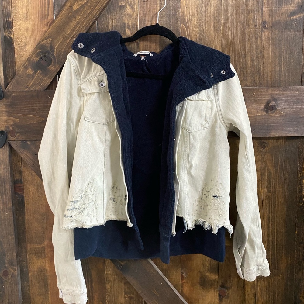 Free people denim hoodie jacket